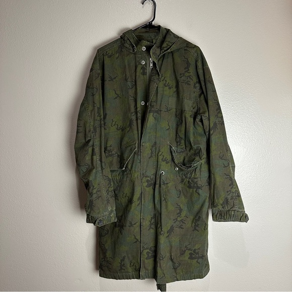 Topman Vintage Camo Parka Coat Jacket Size Large - Picture 1 of 9